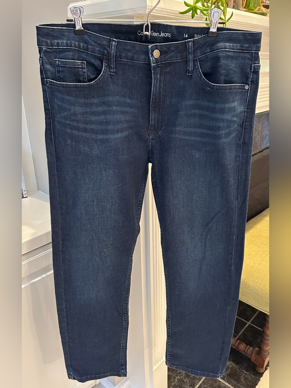 Calvin Klein Jeans Boyfriend Slim Womens Jeans- dark blue